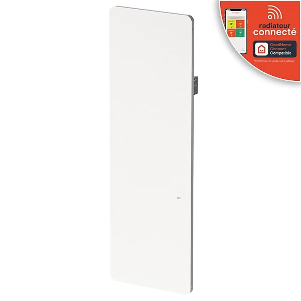 Castorama Radiateur Connecté électrique Double Cœur De Chauffe GoodHome Sondrio Blanc 2000W Vertical boutique en france 1